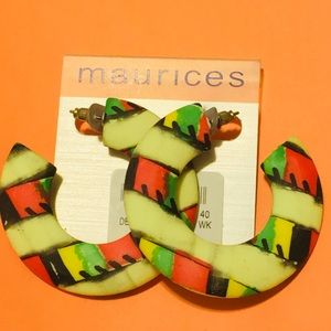 Neon Maurices Hoop Earrings